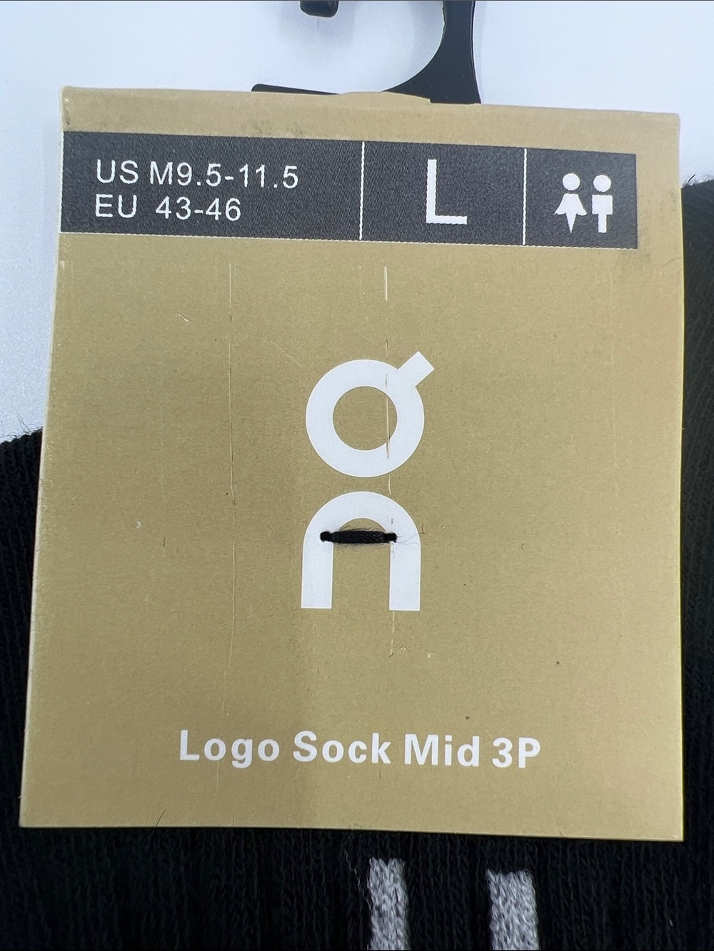 On Running Black Mid-Crew Athletic Socks - Pack of 5 - Picture 2 of 5